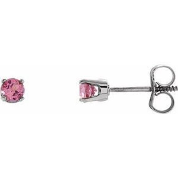 14K White Natural Pink TourmalineEarrings,All Products : American Fashion Style Bags On Sale